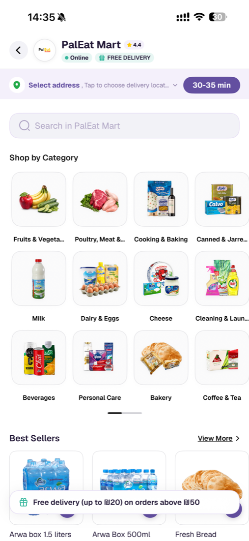 PalEat Mart categories and best sellers